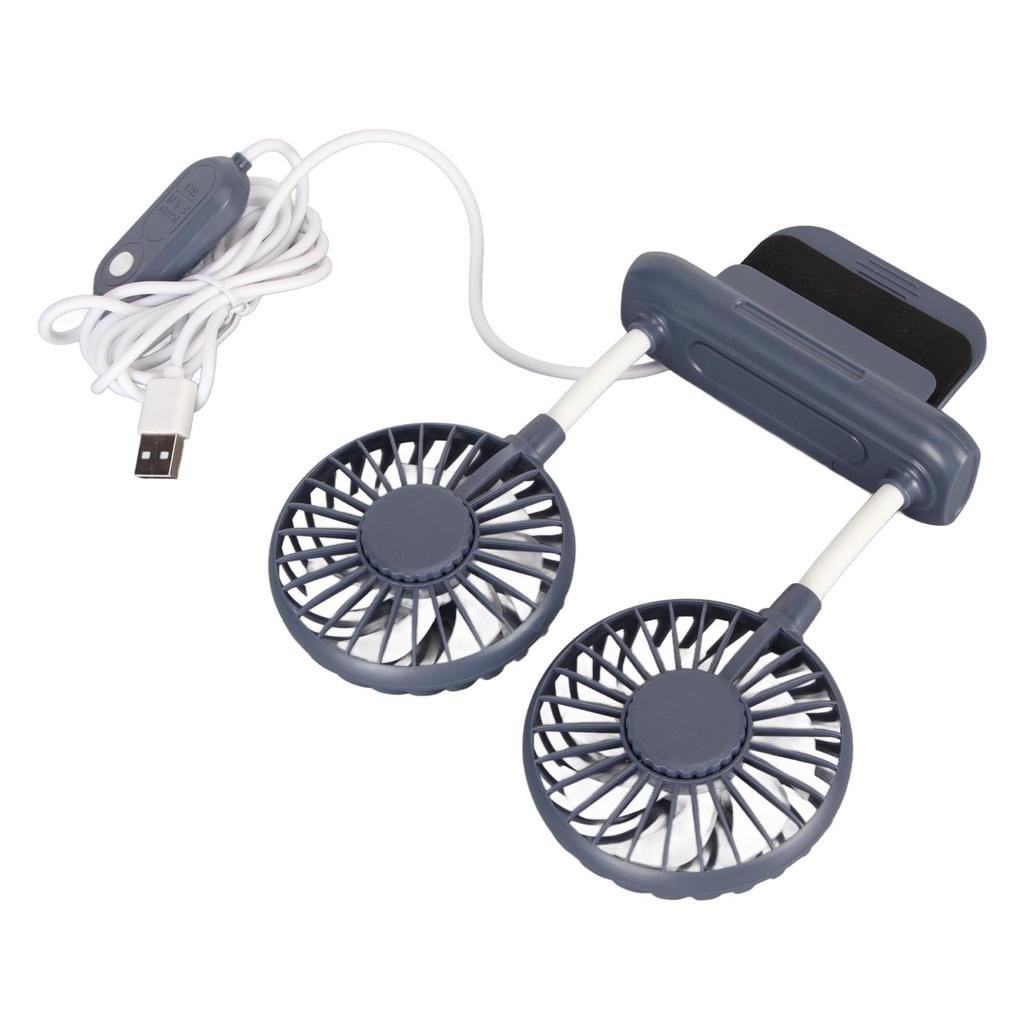 Monitor Fan 2 Heads 3 Speed Modes 6.6ft USB Cable Noiseless Space Saving Clip On Computer Fan for