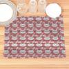 Easter Bunny Pattern Placemat Cotton Linen Fabric Table Mats Family Dinner Tableware Kitchen Size 30X45 Cm Table Mat
