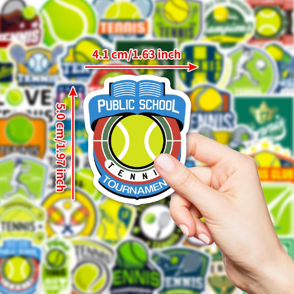 50PCS Tennis Graffiti Stickers, Sports Themed Decals for Phone Case, Laptop & DIY Decoration