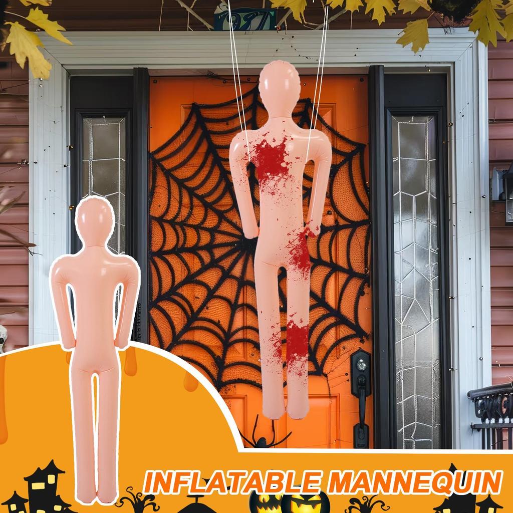 Inflatable Mannequin Cosplay Inflatable Body Halloween Decorations Realistic Model Photo Props for Walkway Backyard Fence Escape