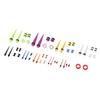 50pcs Ear Stretching Kit Silicone Tunnels Acrylic Tapers Plugs 1.6 To 12mm Mixed Colors Ear Gauges Expander Set
