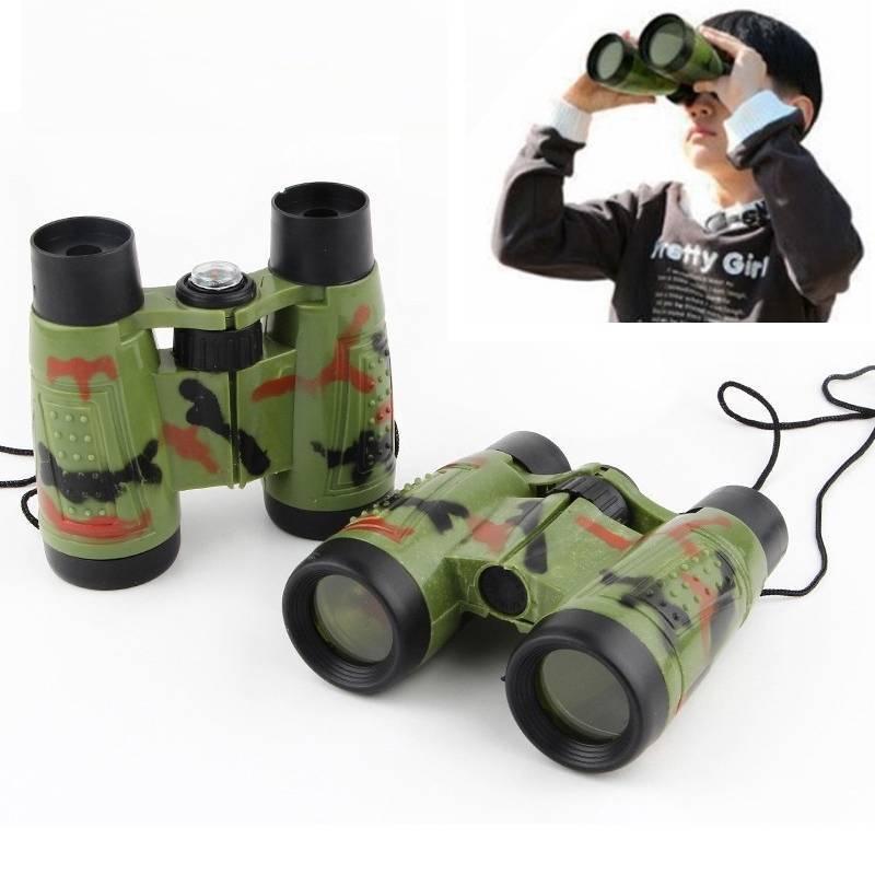 Foldable Kids Camouflage Binoculars With Compass For Outdoor Play