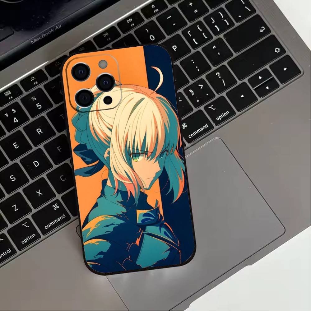 Fate Z-zero 12Stay Night Saber Phone Case  For iPhone17,16,15,14,13,12,11 Plus,Pro Max Soft Black Cover