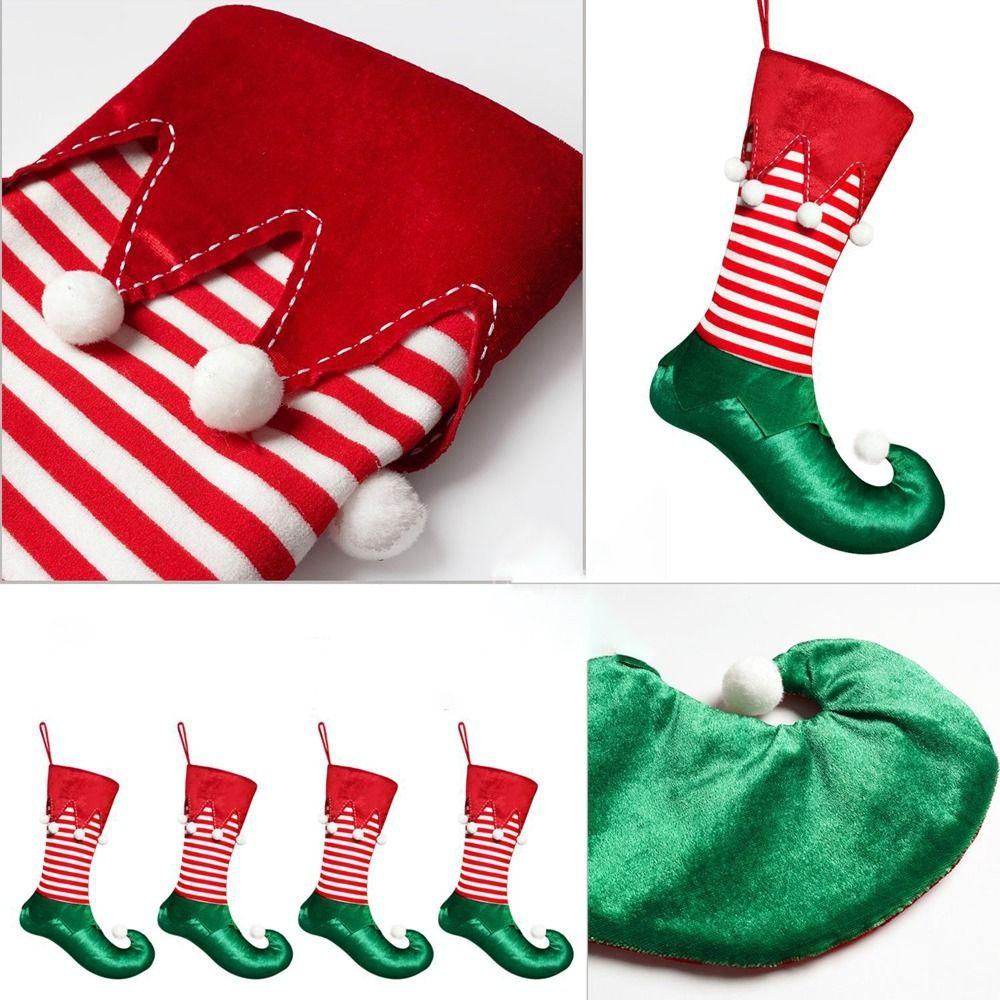 Decorative Elf Christmas Stocking Gift Bag Hanging Christmas Stocking Ornaments  Kids