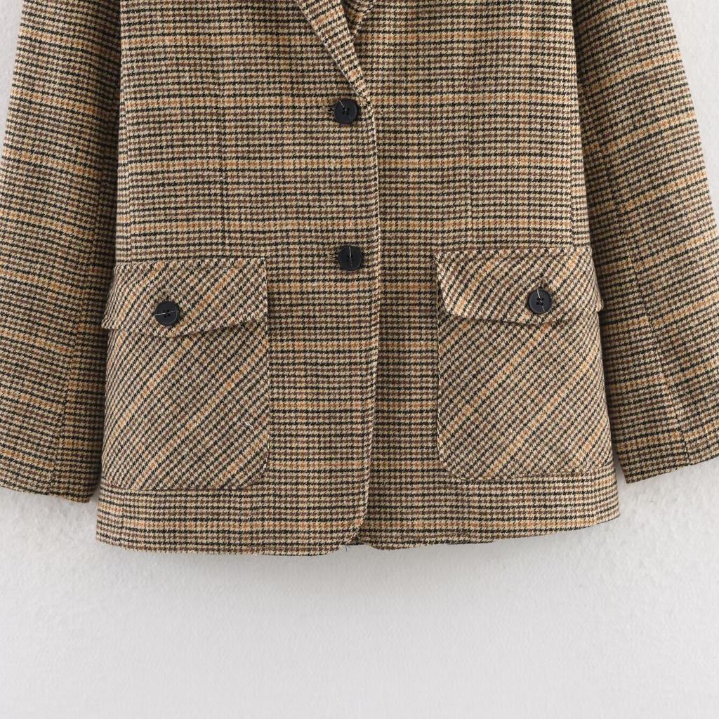 European and American Style, New Women's Clothing, Foreign Style, Fashionable, Casual Style, Thousand Bird Grid Blazer