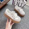 thick-soled German training shoes women's 2025 new spring and autumn shoes bread shoes versatile big head white shoes design board shoes