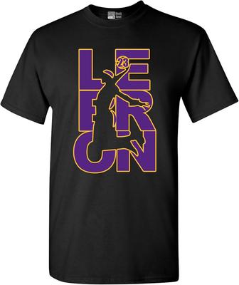 L23 23 LA Basketball Sports Fan Wear DT Adult T-Shirt Tee(1)
