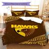 Hawthorn Hawks Muster Bettwäsche Set Bettbezug Kissenbezug Heimdekoration Geschenk (1 Bettbezug + 2 Kissenbezüge, ohne Füllung)