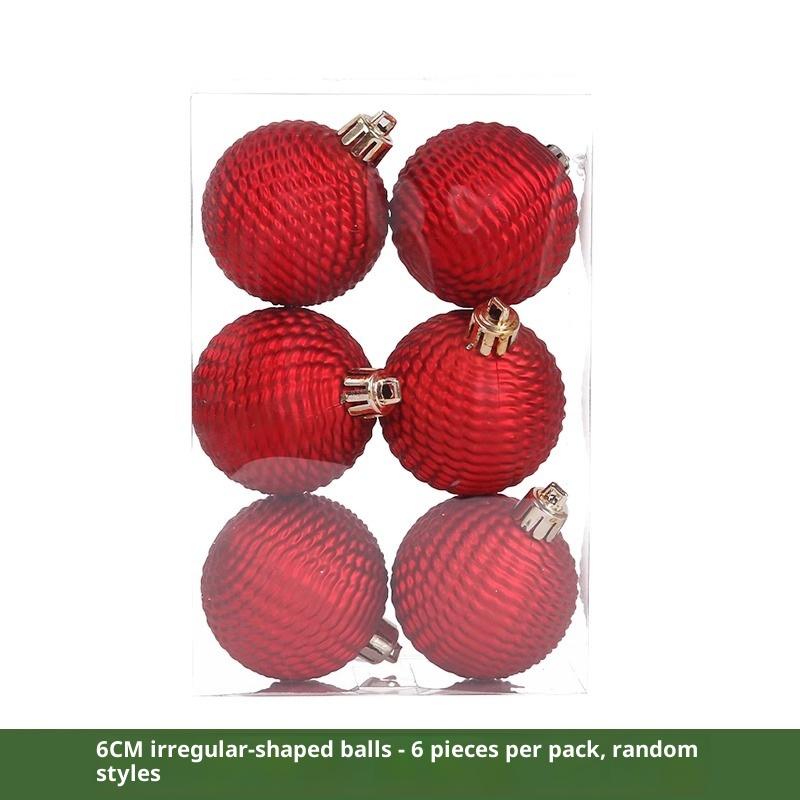 6/12 szt. 3-10 cm Dekoracje świąteczne Czerwone galwanizowane plastikowe bombki choinkowe