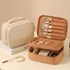 1pcs Toilet and Beauty Tool Storage Bag with Partition, Portable Oxford Cloth, Fashionable Outdoor Portable Makeup Bag