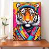 5d DIY Diamond Painting Cross Stitch Colorful Tiger Animals Diamond Embroidery Mosaic Full Round Drill Home Decor Arts