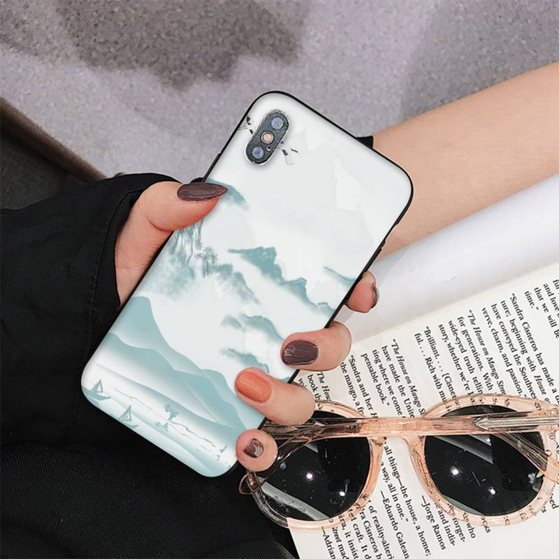 Chinese Style Ink Painting Phone Case for iPhone 11 12 13 Mini Pro Max 8 7 6 6S Plus X 5 S SE 2020 XR XS 10 case
