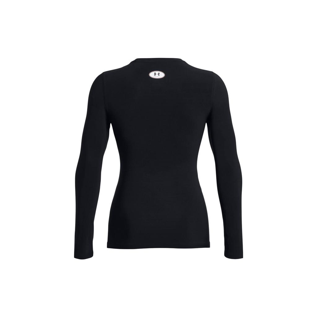 Under Armour HeatGear® OG Logo Printed Round Neck Fitted Long Sleeve Workout Top Women Tops Black 1387697-001