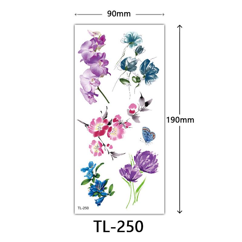 Flower Tattoo Stickers, Color Sketch Tattoo Stickers, English Letters, Wedding Photography Tattoo