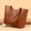2026 Luxury Women Solid Color Shoulder Bag Retro Luxury Women's Large Capacity Shopping Bags Bucket Sac Female Crossbody Bolsas