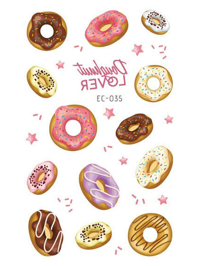 Wasserdichte Niedliche Eis & Donut Tattoo Aufkleber für Kindergeburtstage