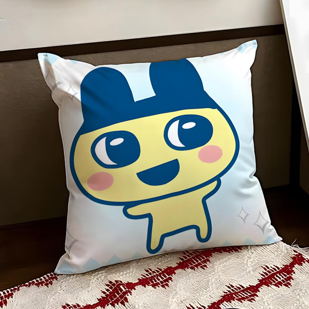 Cute TTamagotchi Cushion Cover Reversible Soft Durable Pillow Cover Home Car MultiScene Use for Daily Comfort