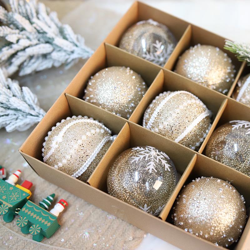 Transparent Bubble Christmas Ball Plastic Pendant Hanging Ornaments for Christmas Tree Holiday Decorations