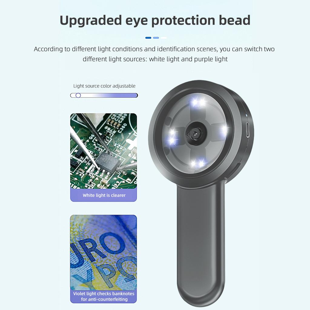 Handheld Digital Magnifying Glass Digital Microscope for Adults Kids 100X Magnification 2.0 Inch