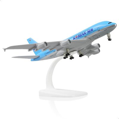 QIYUMOKE A380 Koreanisches Diecast-Metall-Flugzeugmodell A380 Sky Jumbo A380 Modellflugzeug Komplett mit Ständer Geschenk für Flugzeugenthusiasten und Ausstellungsstück