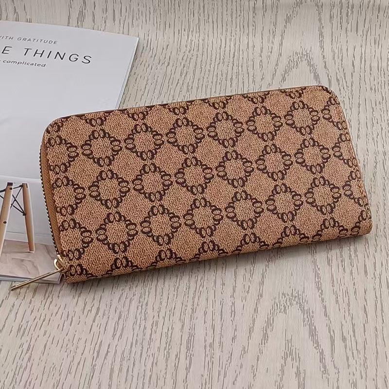 European & American Fashion Large Capacity Zipper Clutch Wallet - Multi-Card Slot, Simple, High-End Design