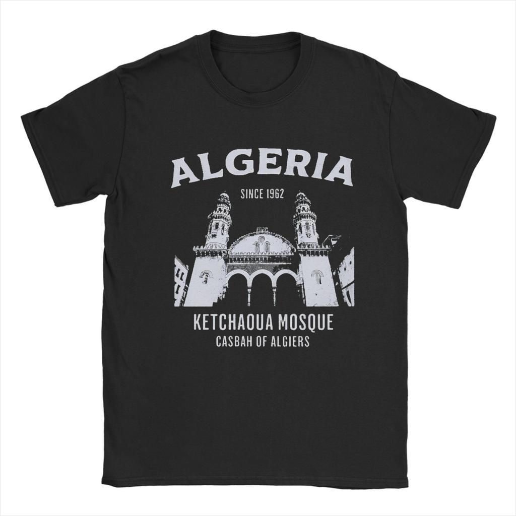 Oversized T Shirt Summer ALGERIA Vibes Hipster T-Shirts  100 Cotton Tshirt for Men Y2K Classic Pattern Short Sleeve Clothing