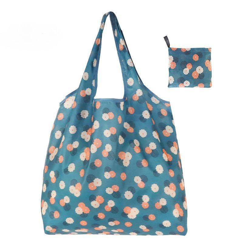 

Fashion Pocket Foldable Eco Bags Large Capacity Reusable Grocery Shopping Bag Ladies Tote 50lb Washable Travel Bag 40x38cm