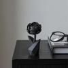 3D Printed Flower Figurine, Small Black Peony Tabletop Ornament for Office Executive Desk, Living Room, Bedroom Shelf Decor
