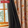 1PC Nuan Series French Vintage Orange Floral Print Blackout Curtain 100% Blackout Curtain for Bedroom Living Room Balcony Window for Home Decor