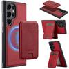 For Samsung Galaxy S24 Ultra Magnetic Case Detachable Card Holder Leather+TPU Mobile Cover