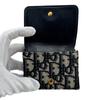 Dior compact Oblique canvas Montagne 30 Tri-fold wallet Navy canvas Women Used