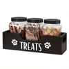 Sturdy Wooden Dog Treat Bin Large Capacity Airtight Food Storage Holder Fresh-Keeping Organizer Ideal Pet Gift Supply Accessorie