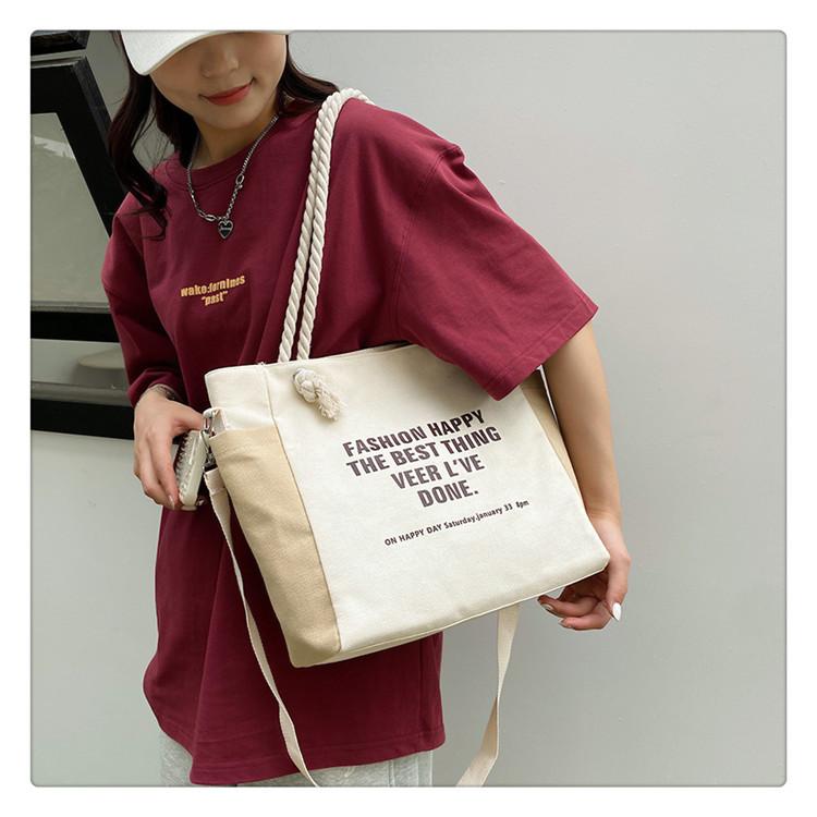 Новая простая холщовая женская сумка большой вместимости — фото 16