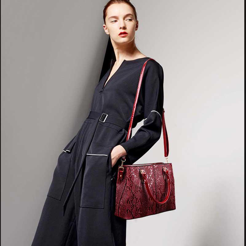 Fashion Leather Ladies Handbag Luxury Snake Shoulder Bags Handbags Ladies Handbag