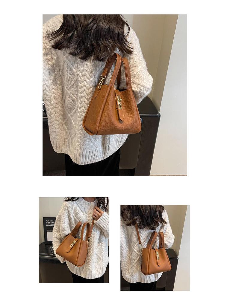 Women's Retro Fashion Bucket Bag - 2025 Autumn/Winter Vegetable Basket Handbag & High-End Niche Messenger Bag