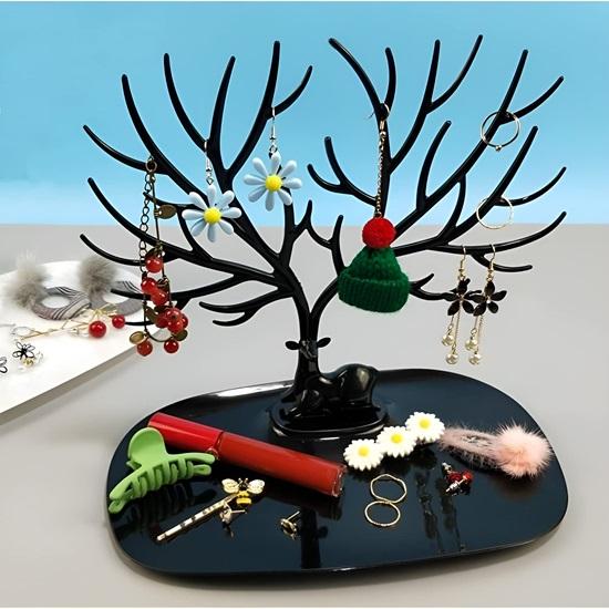 Deer Antlers Jewelry Holder Deer Tree Creative Sika Deer Tree Tray Display Stand Holder