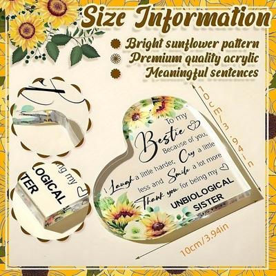 Presentes de Amizade para Mulheres: Placa Bestie, Presente Flor Girassol, Irmã Aniversário Obrigado Acrílico Presente de Amizade
