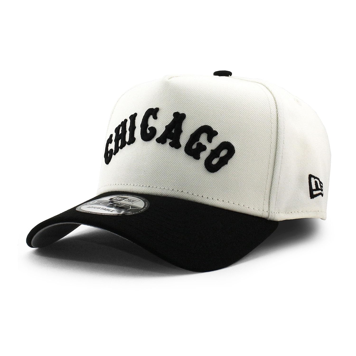 

Alice & Wonder Collaboration New Era Cap 9FORTY Snapback Chicago White Sox MLB A-FRAME SNAPBACK CAP Cream Black ALICE & WONDER CHICAGO WHITE SOX