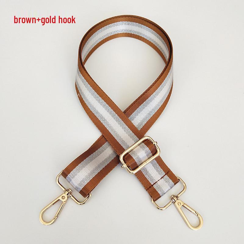 Colorful Women's Crossbody Bag Strap with Gold and Silver Thread – Wide, Long Handbag Accessory