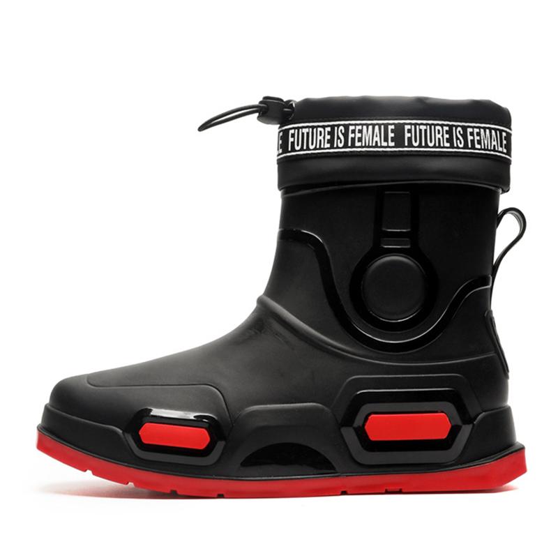 High Quality Men's Rain Boots Mid-calf Waterproof Work Boot Spring Fall Fishing Boots Men New Keep Warm Winter Rubber Rain Shoes