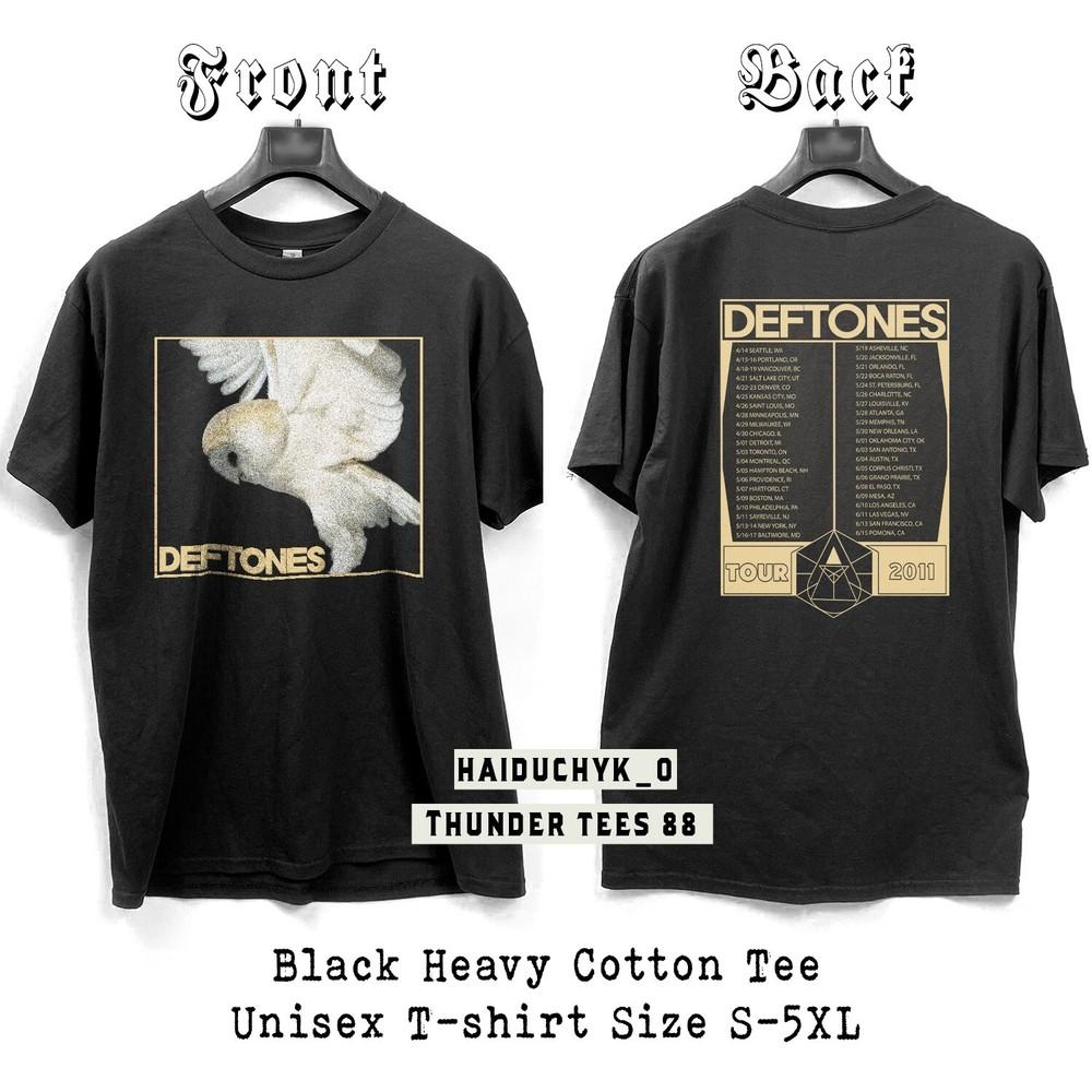 Deftones Band Tour 2011 Unisex Black T-Shirt, Double-Sided Print, S to 5XL Unisex T-Shirt XXL