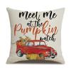 Thanksgiving Linen Pillowcase Autumn Pumpkin Print Pillow Cushion Cover
