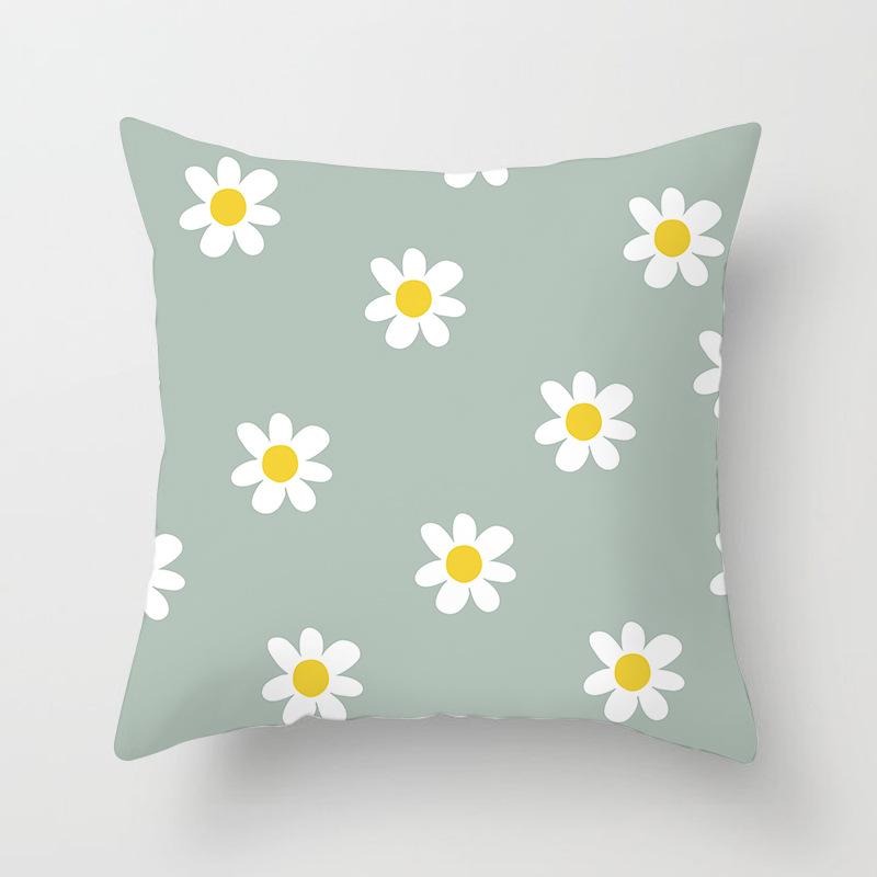 

Летняя свежесть Наволочка с маленькими цветами Гостиная Диван Спальня Офис Спинка Односторонняя Короткий вельвет Простая наволочка 45 * 45CM