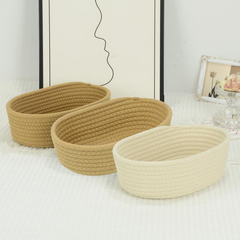 Nordic Cotton Rope Woven Storage Baskets Organize Boxs Desktop Sundries Organize Basket Sundries Key Cosmetics Storage