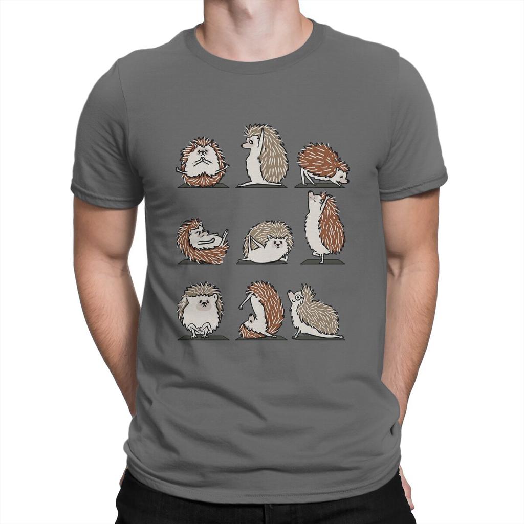 Yoga Other Creative TShirt for Unisex Hedgehog Round Neck Pure Cotton T Shirt Hip Hop Gift Clothes Streetwear