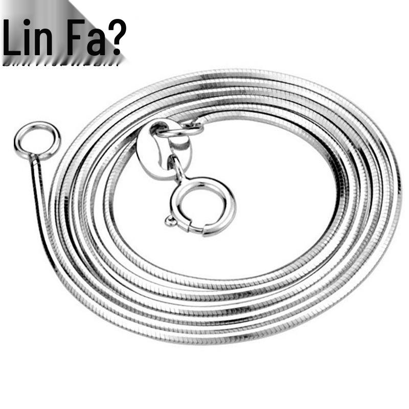 

S990 Pure Silver Octagonal Snake Necklace - Women s Korean Style Pure silver