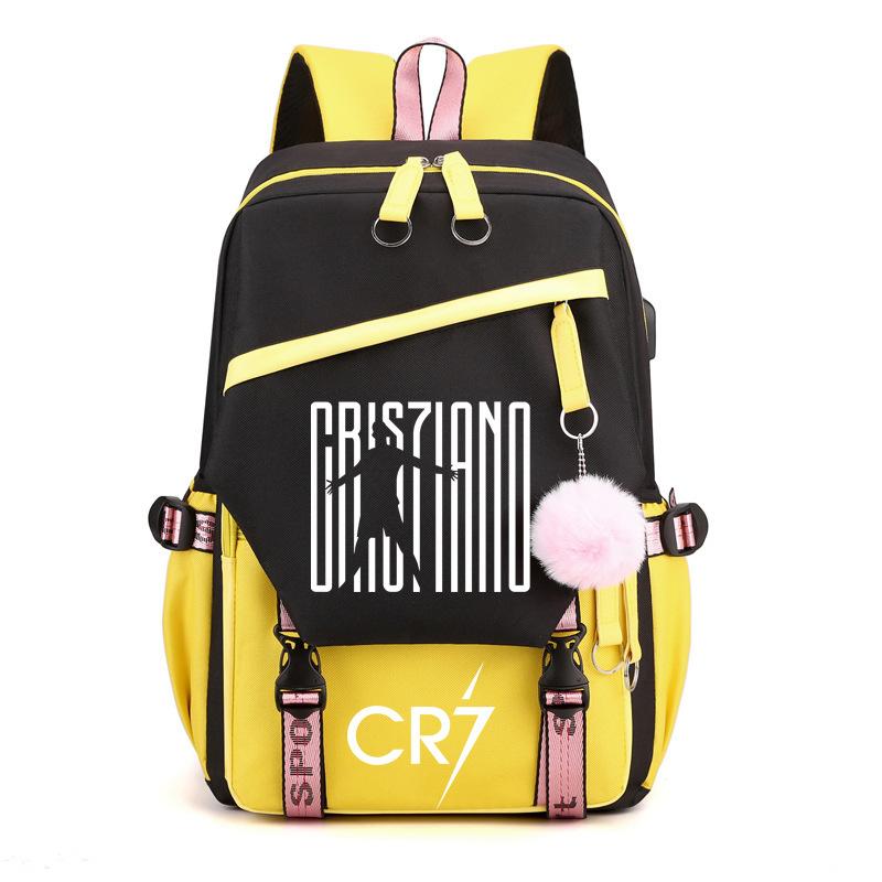 Nieuwe Cr7 Jeugd Mode Usb Rugzak Schoudertas Etui Kinderen'S Student Schooltas