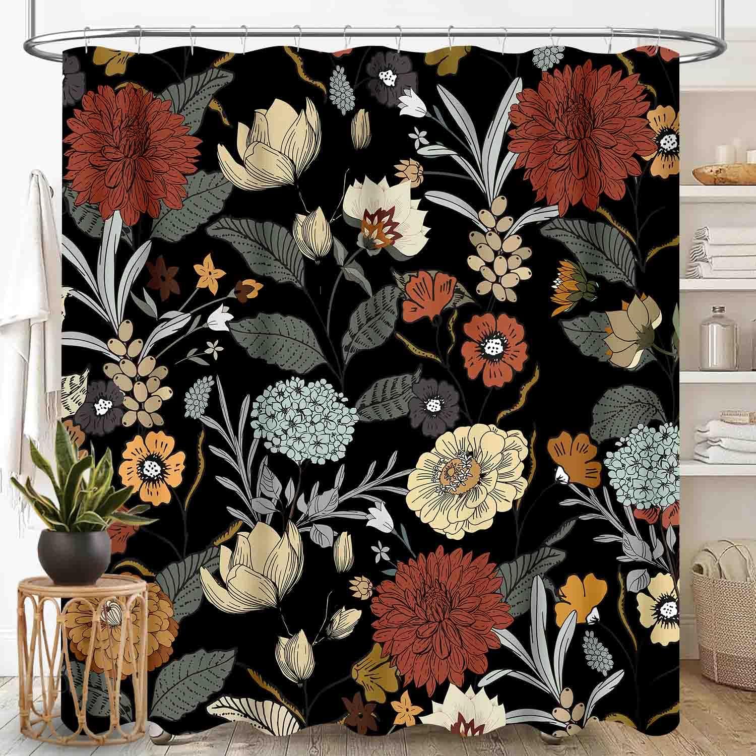 Afrikaans Modderdoek Douchegordijn, Boheems Modern Abstract Geometrisch Print Tribaal Afrika Etnisch Patroon Boho Bruin Waterdicht 150x180cm