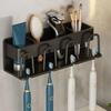 Strong Load-bearing Toothbrush Holder No Punching Install Wall Mounted Wall Mounted Organizer Stable Practical