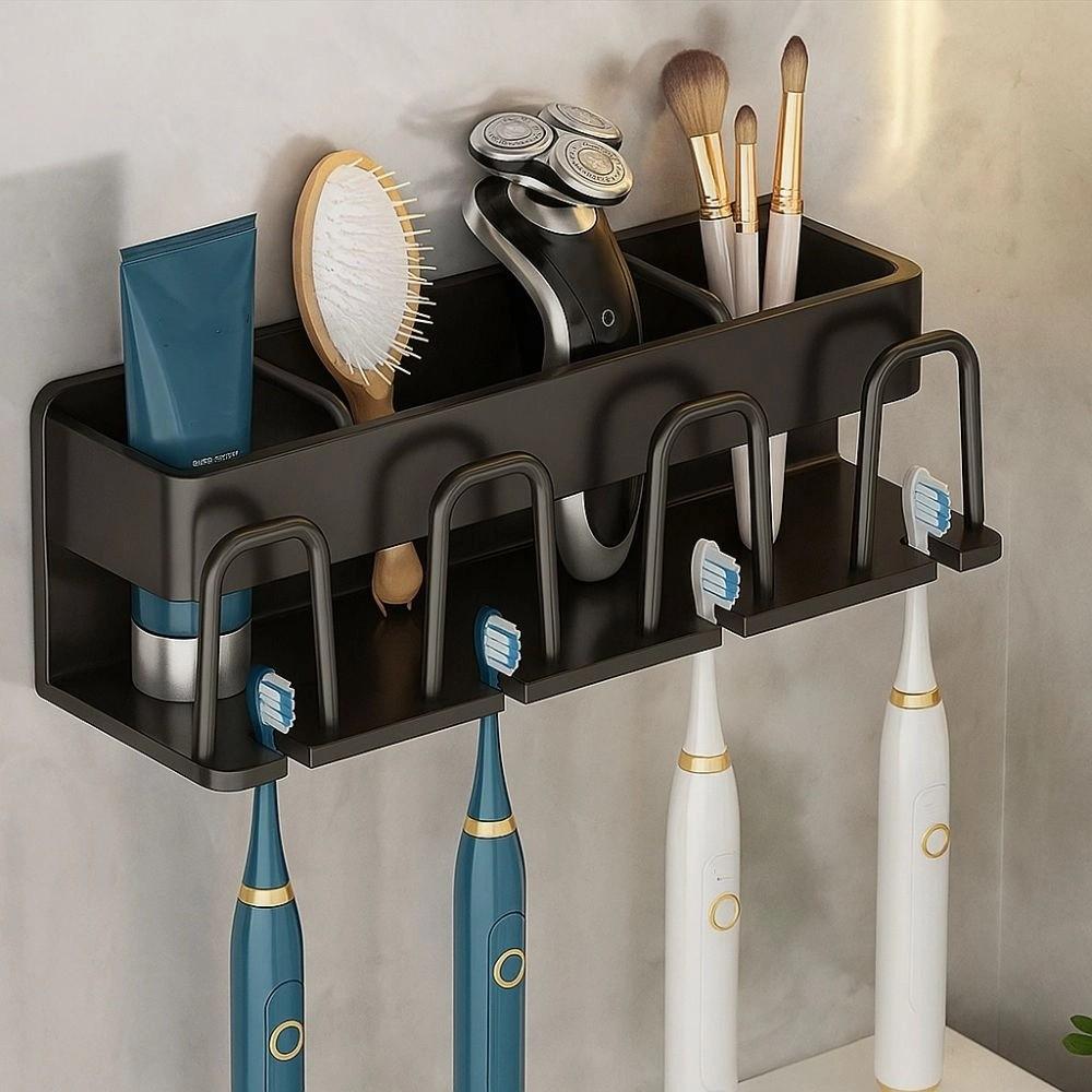 Strong Load-bearing Toothbrush Holder No Punching Install Wall Mounted Wall Mounted Organizer Stable Practical